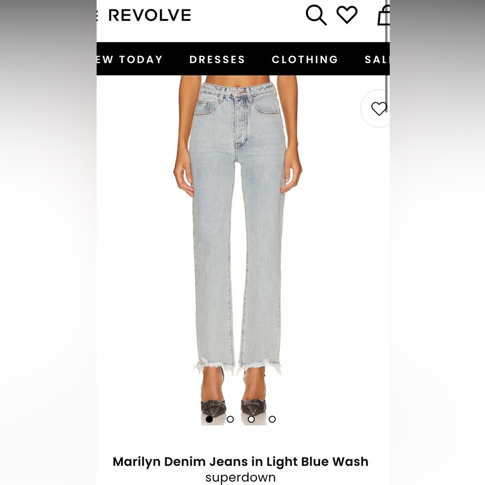 Revolve Superdown high waisted Light Blue Straight Leg Jeans